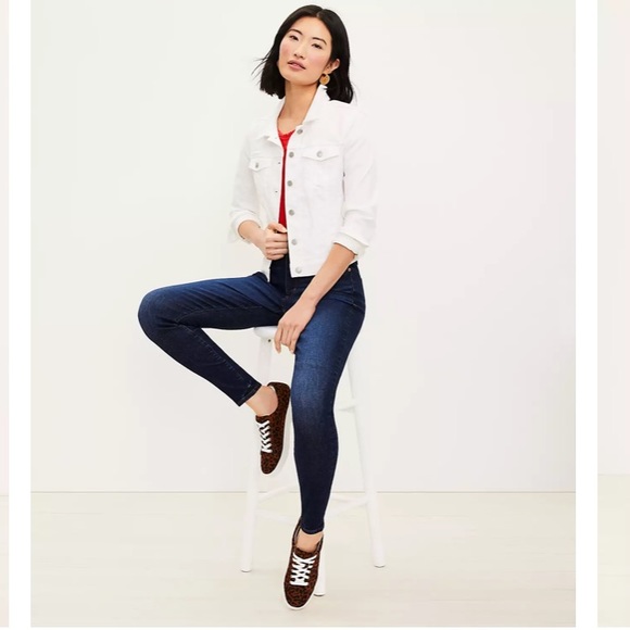 LOFT NWT Tall High Waist Sculpt Jeggings In Dark Indigo Wash - Picture 2 of 3